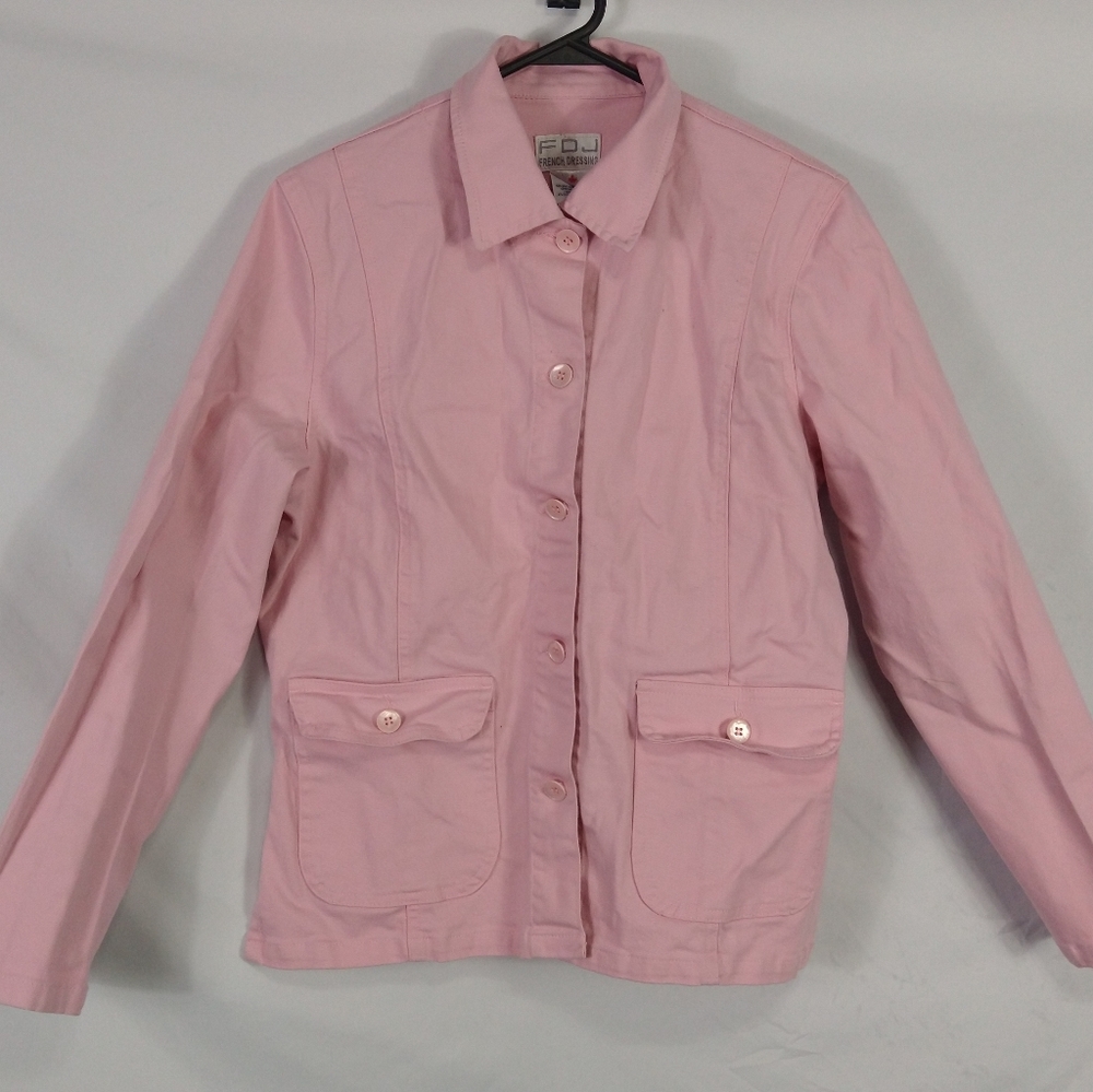 Women's Trucker Style Denim Jacket Pink Size Medium
